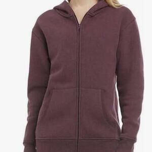 *Danskin Women's Ultra Cozy Fleece Full Zip Hooded Jacket - MEDIUM